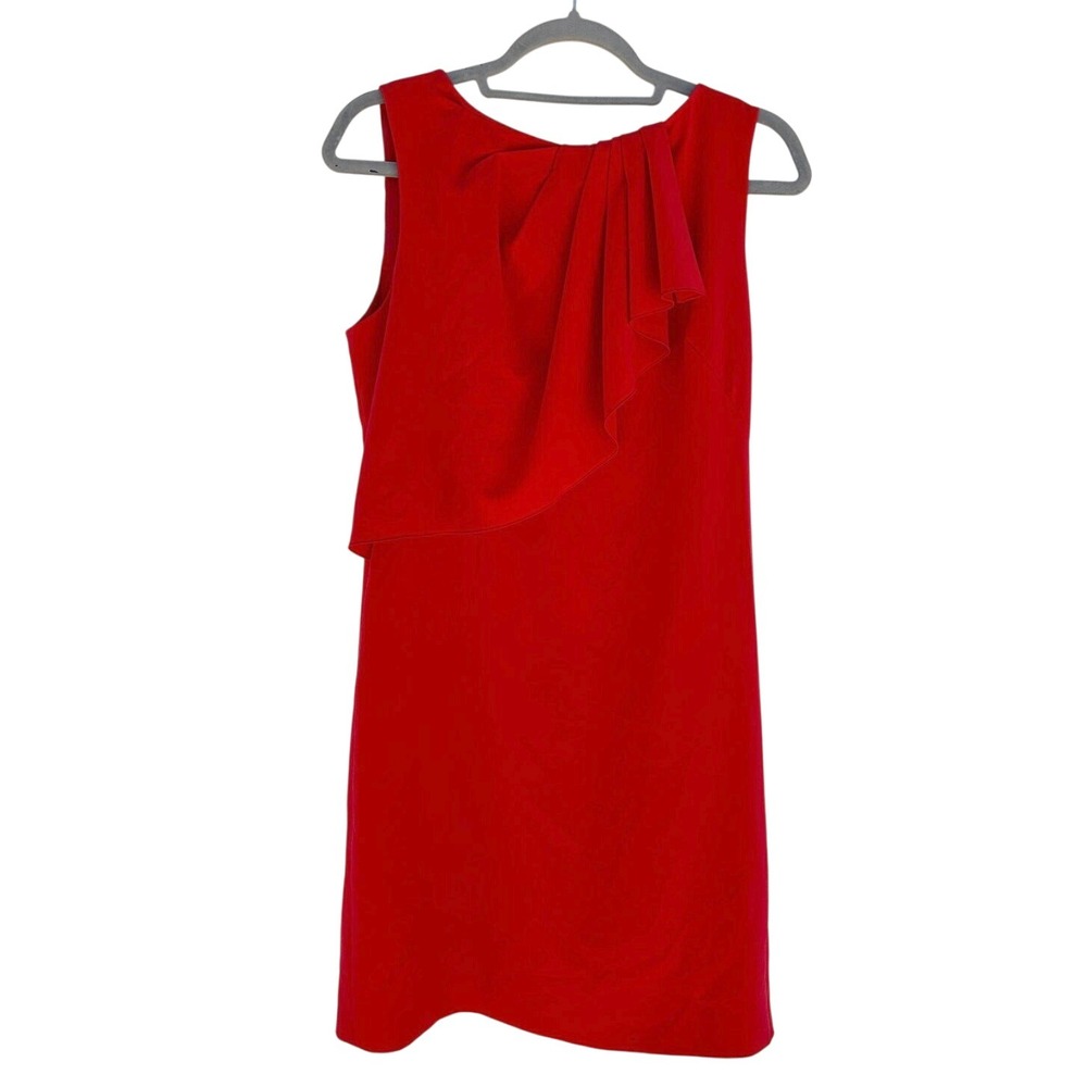 Moschino Cheap and Chic Ruffle Dress, Red Shift Dress, Sleeveless, Sz 10